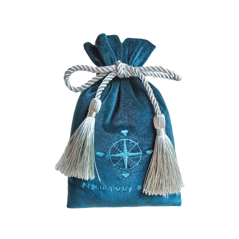 Luxurious velvet embroidered gift bag with tassels