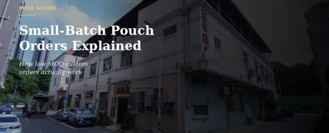 Low MOQ pouches small batch custom ordering guide banner