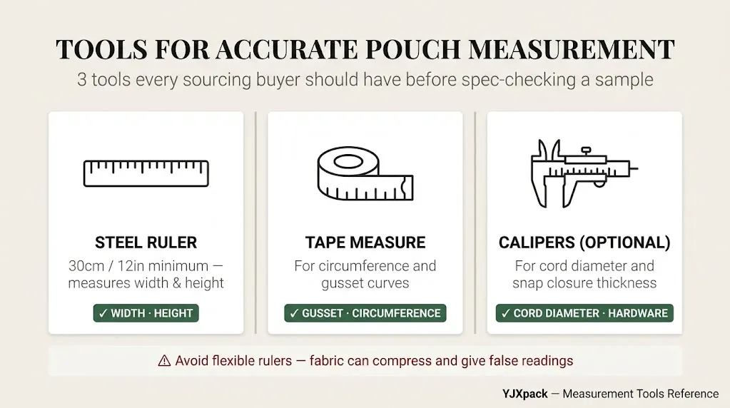 how to measure a drawstring pouch tools ruler scissors