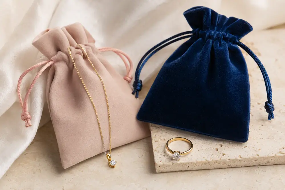 Jewelry pouch material and color options